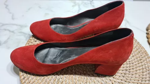 Zapatos Peep Cerrados Gamuza Prune Bordo/rojo | MercadoLibre