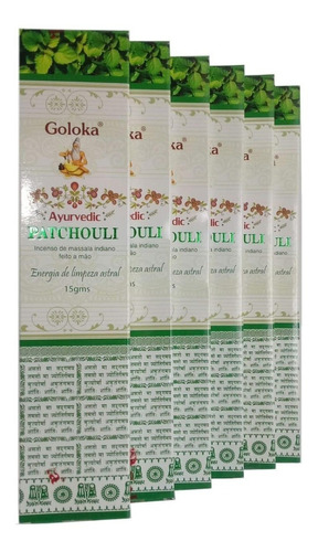 Incenso Goloka Ayurvedic Massala Patchouli Cx.6un.15g