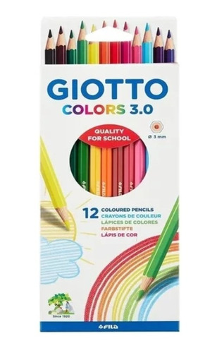 Pinturitas Giotto Colors 3.0 X 12 Lapices Colores Largos
