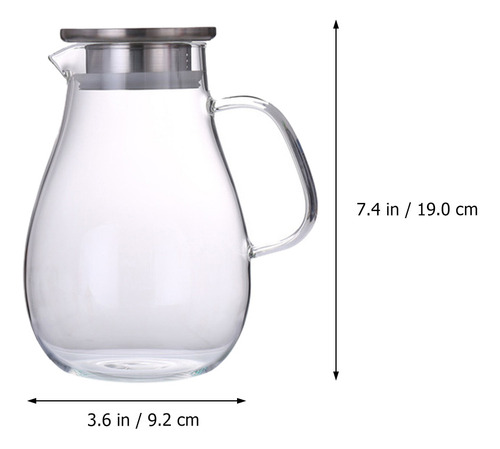 Jarra De Agua Fría De Vidrio Para Bebidas De Café Con Tapa
