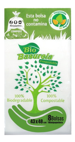8 Bolsas Biodegradables 100% Compostables Minipapelera