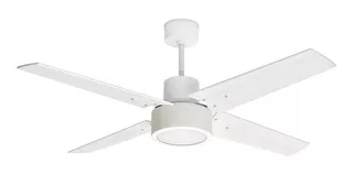 Ventilador de techo Protalia 3419 blanco con 4 palas color blanco y blanco natural de madera, 120 cm de diámetro 220 V