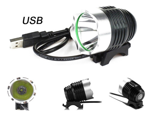 Faro Led Usb Linterna Frontal De Bicicleta Luz Impermeable 