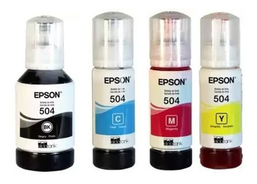 Imagen 3 de 7 de Combo Tinta Epson T504 Negro Cian Magenta Amarillo L4150 L4160 Orig