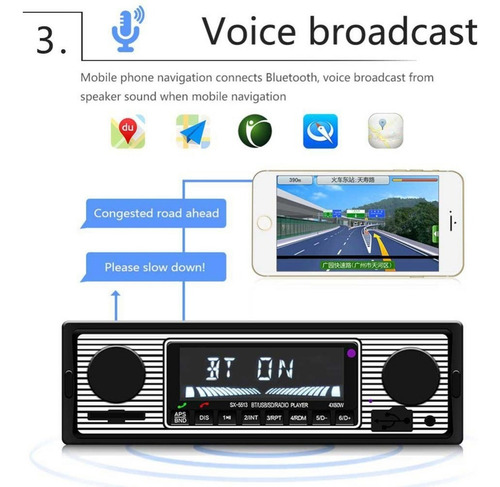 Bluetooth Vintage Car Radio Reproductor Mp3 Estéreo Estéreo
