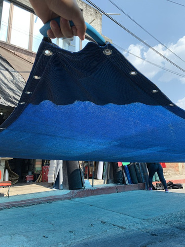 Malla Sombra 4x2 Azul Reforzada 90% + 1 Kg Lazo