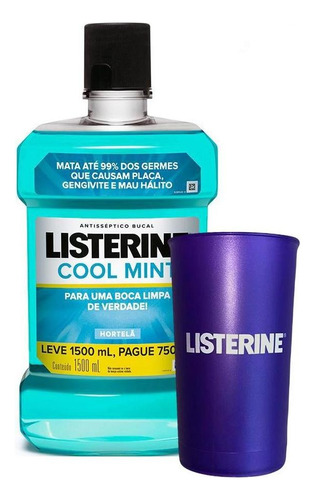 Listerine Refrescância Intensa Antisséptico Bucal Cool Mint 1,5l