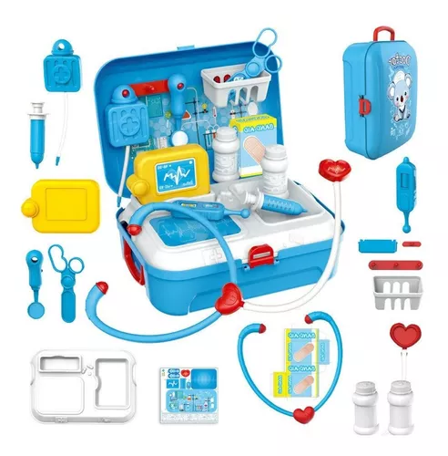  Liberry Kit médico para niños pequeños de 3 a 5 años, 18  piezas, bolsa de doctor de juguete de simulación, kit médico duradero con  estetoscopio de juguete, regalo de médico verde