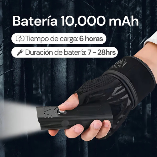Liefine® Lampara Luces Para Bicicleta Moto Recargable 10000mah Kit, Lampara Bicicleta 5 Led Luces De Bicicleta Accesorios Con Luz Trasera Bicicleta Recargable 5 Modos Linterna Usb Color Negro