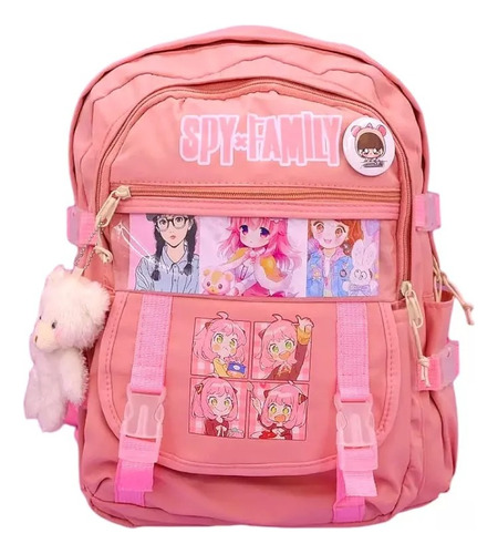 Mochila Spy Family Anya Con Accesorios Anime Varios Colores