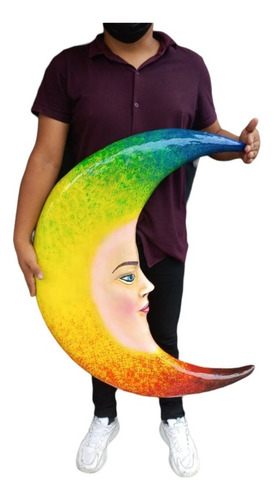 Figura Luna Adorno Pared- Artesanía Mexicana Decoración 90cm