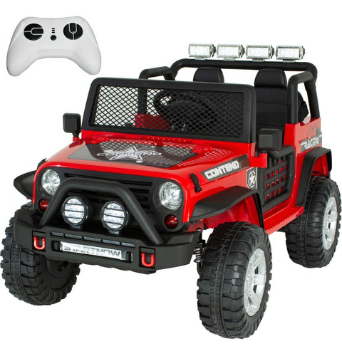 Carro Montable Electrica 12v Jeep 4x4 Niños 3 Años Camioneta Color Rojo