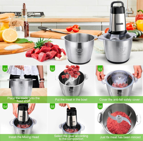 Picador Y Moledor De Carne 3 Velocidades, Acero Inoxidable