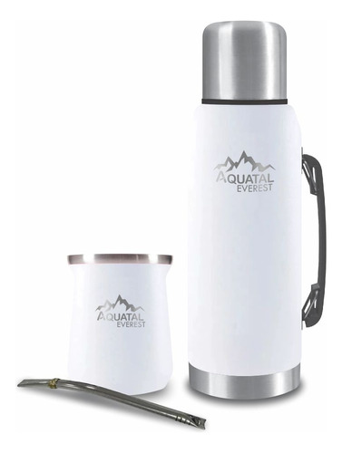 Termo + Mate De Acero Inox Bicapa - 1 Lt. - Aquatal Everest