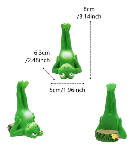 3x Figuras En Miniatura De Rana Adornos De Mesa De Mesa