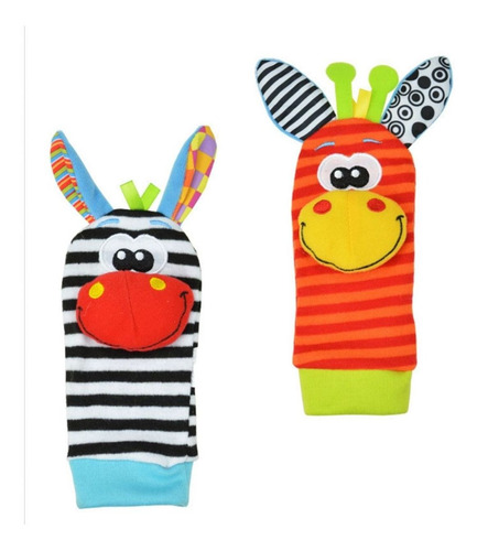 Imagem 2 de 6 de Kit Lamaze Bebê Meia E Pulseira Chocalho 4 Peças Sozzy