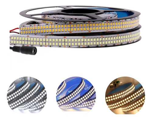 Fita Led Dupla 480 Led/m 12v 5m Branco Quente/neutro/frio Luz Branco-frio 127/220v