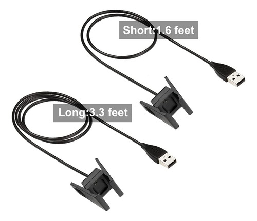 Temery Fitbit Charge 2 Cargador - 2 Piezas Cable De Carga Us