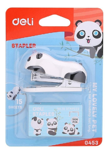 Abrochadora Deli Panda Kit Mini Nº10 Con Broches E0453
