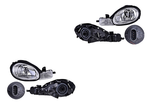 Set Faros Delanteros Depo Dodge Neon 2000 - 2002