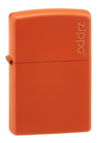 Encendedor Zippo Naranja Mate Con Logo Ref 231zl