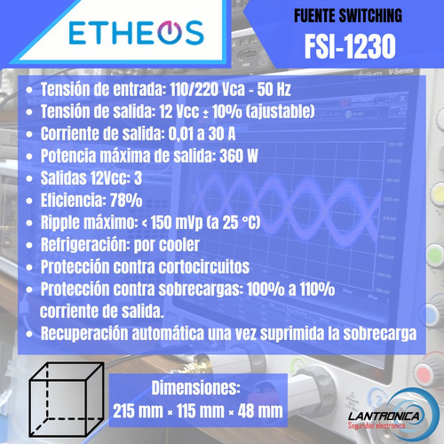 Imagen 3 de 9 de Fuente Switching 12v 30a Regulada C Protección Led Cctv 360w
