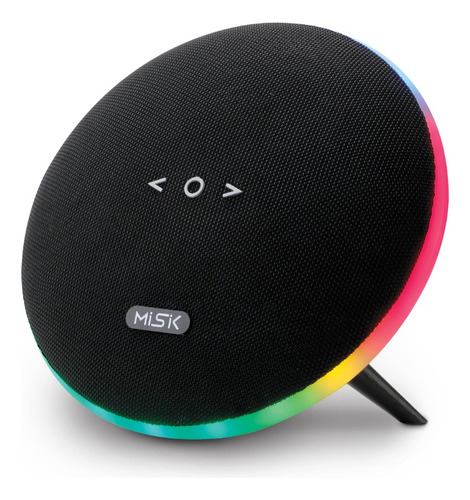 Bocina Misik Ms244 Portátil Bluetooth Negra Con Led