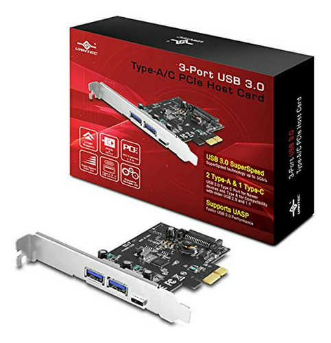 Tarjeta De Host Pcie  3 Puertos Usb 3.0 Tipo A/c (ugt-pc331a