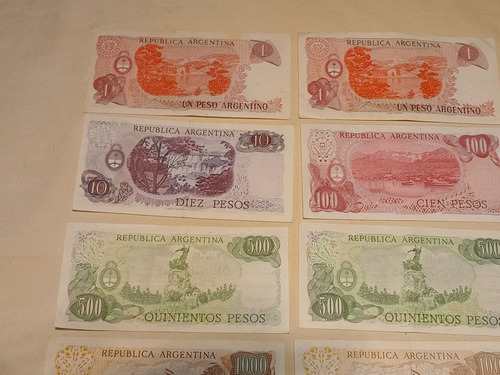 Billetes De Argentina Antiguos Peso Y Pesos Ley X 8 Sc Sc-