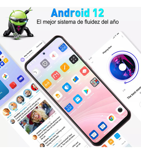 Teléfono Sim Dual Xgody Mate60 256 GB+12 GB de RAM Smartphone Android12 Full Hd 6.79 pulgadas Celular 8000 mAh con reconocimiento facial y desbloqueo púrpura