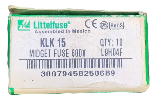 Fusible Littelfuse Klk15 - Caja Con 10 Pzs