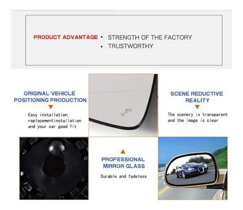 Luna Espejo Sensor Der Compatible Con Citroën Ds7 2017-2023