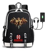 Comprar Mx1 Mochilas Escolares Resident Evil Con Puerto De Carga Usb