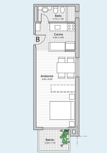 Imagen 10 de 11 de Venta Departamento Monoambiente Con Balcón - Paraguay 1747 - Abasto