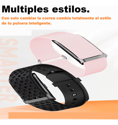 Pulsera Inteligente Mujer Y Hombre Smartwatch Gps Bateria De Alto Rendimiento Deportivo Multiples Modos De Ejercicios Impermeable Bluetooth Correa Intercambiable Color Negro