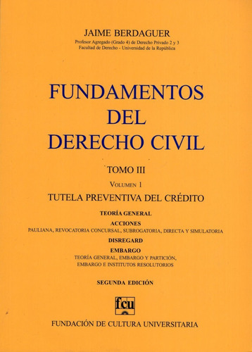 Libro: Fundamentos Del Derecho Civil Tomo 3 Volumen 1