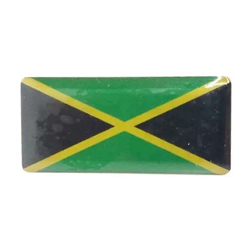 Calco Resinada Bandera De Jamaica Chica 5 X 2,5 Cm