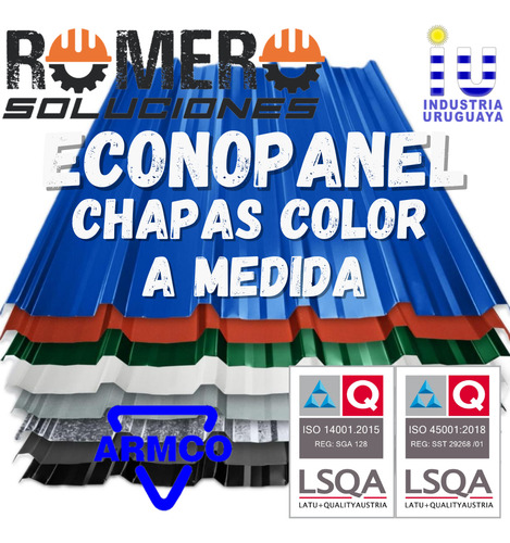 Chapa Trapezoidal Econopanel Negro Armco 2.44 X 1.02 X 0.41