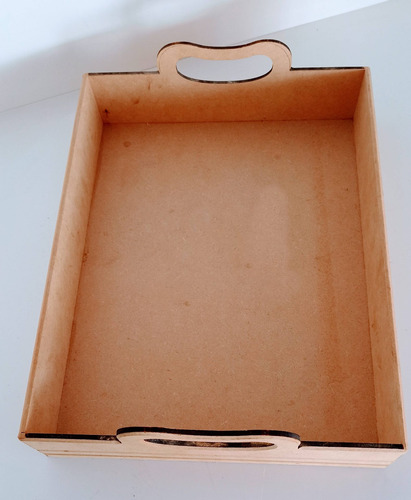 Imagem 3 de 5 de 5 Bandejas Retangular Lisa Com Alça Mdf - 40x30x10