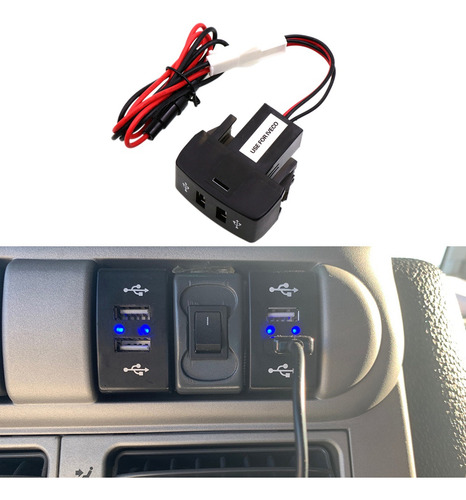 . Carregador De Carro Usb Duplo, 5v 2.1a, Entrada Usb Para