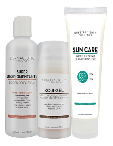 Loción Súper Despigmentante + Kojigel + Sun Care Graso/mixto