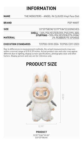 Pop Mart Labubu The Monsters Angel In Clouds Zimomo Original