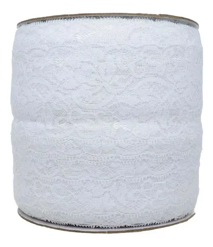 Encaje Elastico Para Lenceria Dise o Flores 73mm Rollo 100yd