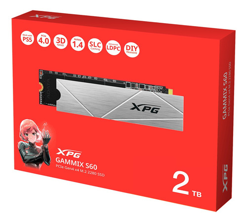 Ssd Xpg Gammix S60 Nvme, 2tb, Pcie 4.0 M.2 Agammixs60-2t-cs