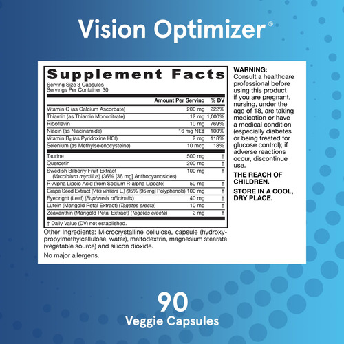 Jarrow Formulas Vision Optimizer Suplemento Visión 90 Caps
