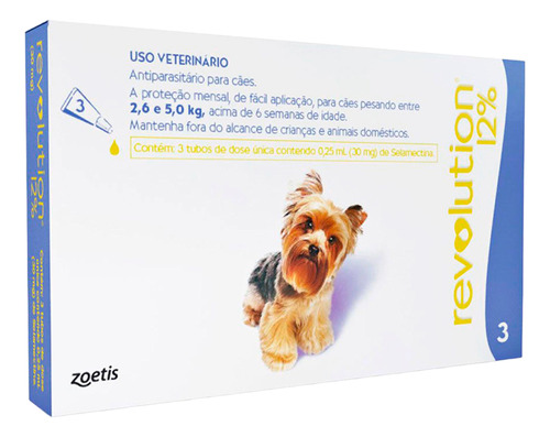 Revolution 0.12 0.25ml Perros De 2.6  5kg Revolution 3un