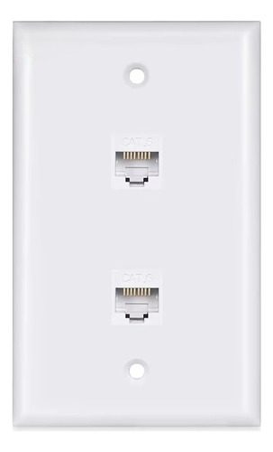 Placa Pared 2 Puertos Keystone Jack Rj45 Cat 6 Utp Ethernet