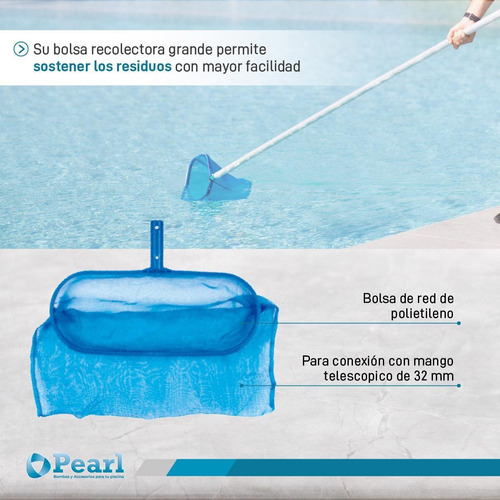 Imagen 3 de 7 de Saca Hojas Piscinas Pearl Bolsa Mediana