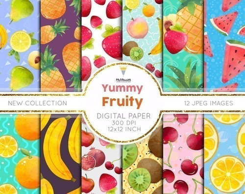 Papeles Digitales Frutas Frutales M55