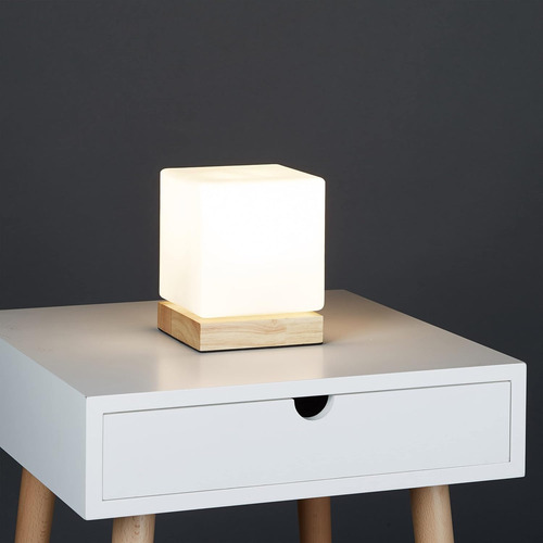 Relaxdays Lámpara De Mesa, Cubo, Salón